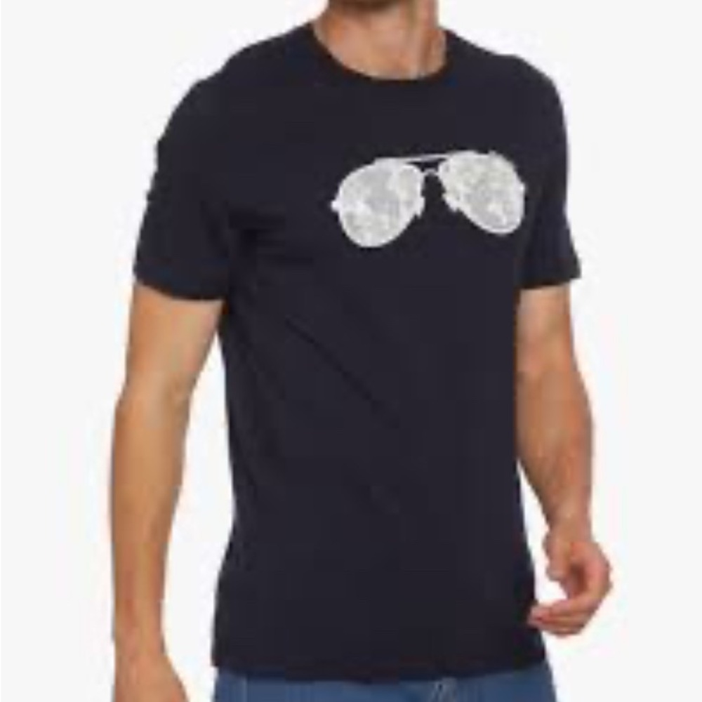 Michael Kors Black Tee with Silver Graphic